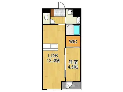 SHIZUKA BLDG(1LDK/1階)の間取り写真