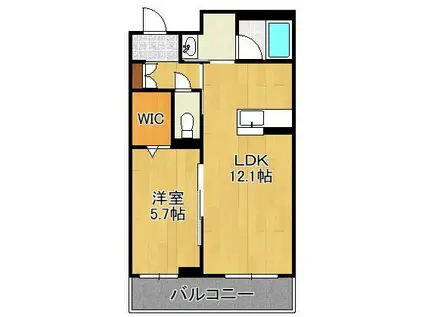 フルール・ド・ヒサノ(1LDK/2階)の間取り写真