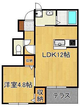 エスプランティ SGK(1LDK/1階)の間取り写真