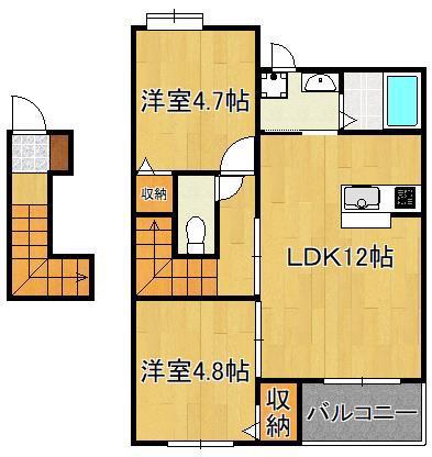 エスプランティ SGK(2LDK/2階)の間取り写真