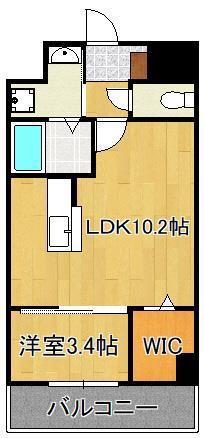 エンラージ・タワー(1LDK/6階)の間取り写真