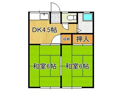 小島ハイツ(2DK/2階)の間取り写真