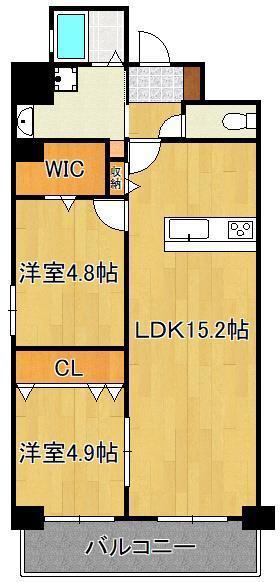 エルザグランツ黄金(2LDK/10階)の間取り写真