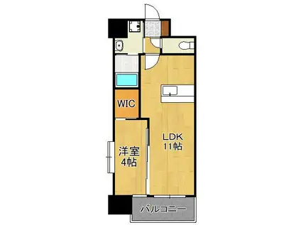 ONE PROJECT三萩野(1LDK/6階)の間取り写真