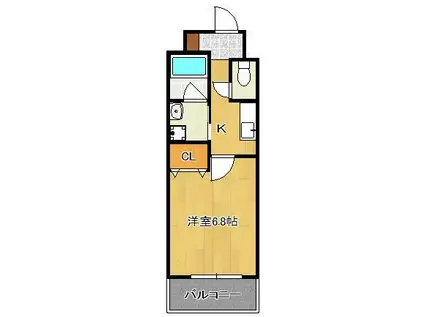 RITA-Ⅰ(1K/6階)の間取り写真