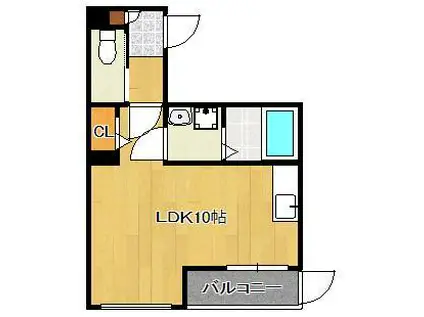 CALM三萩野(ワンルーム/3階)の間取り写真