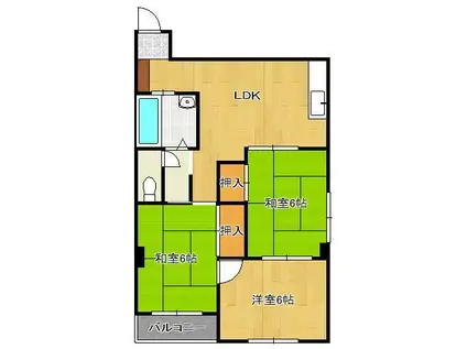 BE-KINGビル (3LDK/5階)の間取り写真