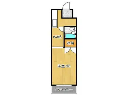 クライムハイツ寿山(1K/3階)の間取り写真