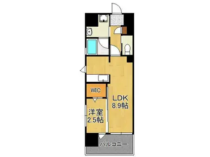 YSP城野(1LDK/6階)の間取り写真