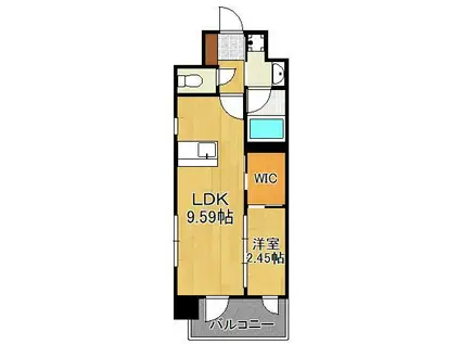 プレジデンス ざ 三萩野(1LDK/5階)の間取り写真