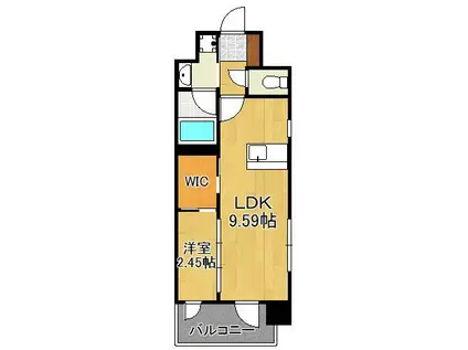 プレジデンス ざ 三萩野(1LDK/12階)の間取り写真