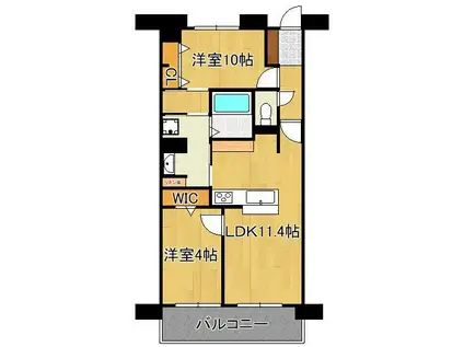 サンレリウス小倉片野NEXT(2LDK/4階)の間取り写真