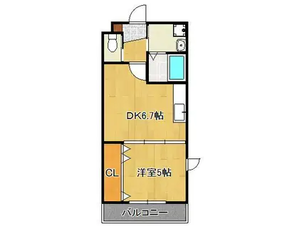 華里レジデンス(1DK/3階)の間取り写真