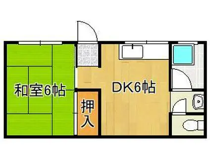 CASA.8(1DK/1階)の間取り写真