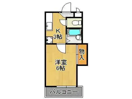 シャトレ永犬丸(1K/3階)の間取り写真
