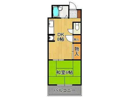 第一サンピア(1DK/3階)の間取り写真