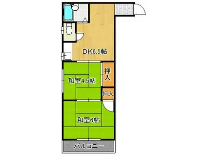 第一サンピア(2K/4階)の間取り写真