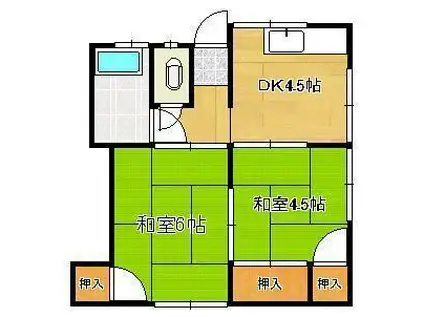 ジョイフル寿荘(2K/1階)の間取り写真