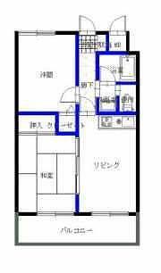 ライオンズマンション黒崎(1LDK/5階)の間取り写真