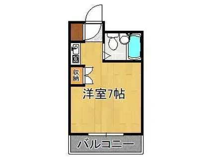 マリンコート(ワンルーム/7階)の間取り写真