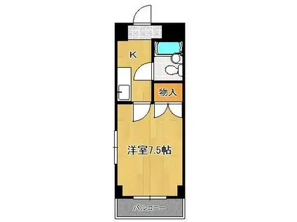 八千代サンハイツ(1K/4階)の間取り写真