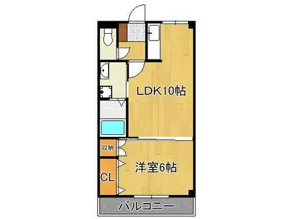 センチュリオン黒崎(1LDK/3階)の間取り写真