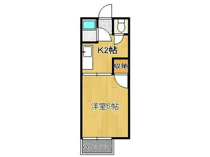 青山ハイツ(1K/2階)の間取り写真