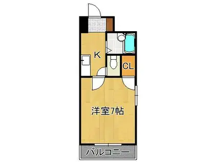 第五サンピア(1K/1階)の間取り写真