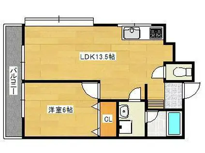 ROCKAURUMBLDG(1LDK/3階)の間取り写真