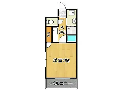 サンピア紅梅(1K/8階)の間取り写真