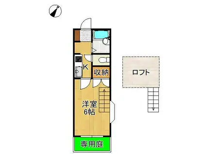 アイディール(1K/1階)の間取り写真