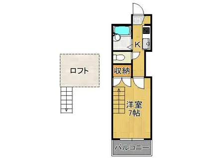 アイディール(1K/2階)の間取り写真