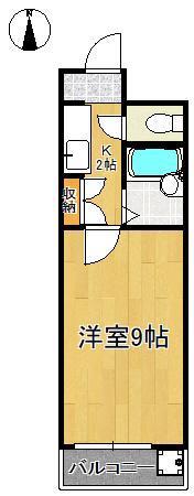 キャステール八千代(1K/2階)の間取り写真