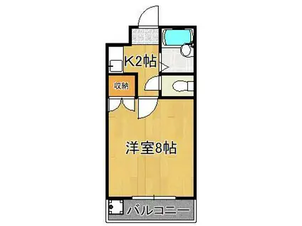 キャステール八千代(1K/4階)の間取り写真