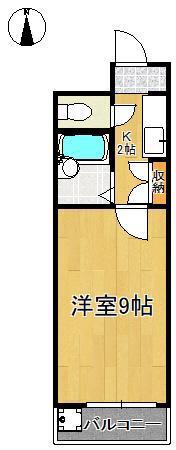 キャステール八千代(1K/4階)の間取り写真
