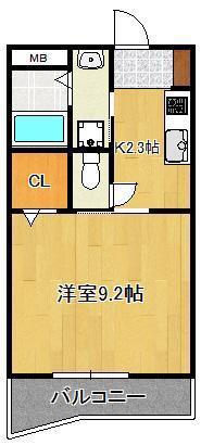 グレイス筒井(1K/1階)の間取り写真