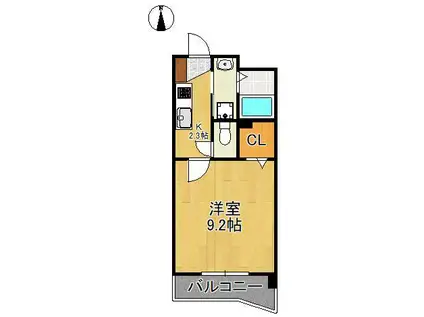 グレイス筒井(1K/1階)の間取り写真