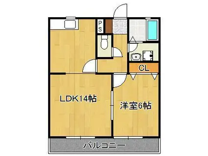 フロレスタ(1LDK/2階)の間取り写真