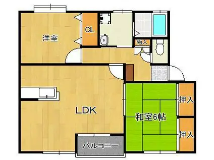 サンフォレスト相生(2LDK/2階)の間取り写真