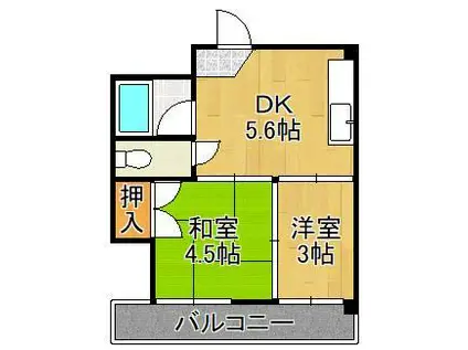 Tビル(2DK/3階)の間取り写真