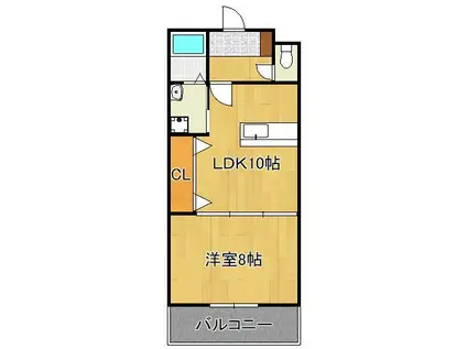 アベニュー清納(1LDK/3階)の間取り写真