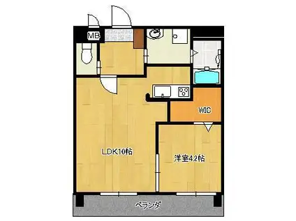 アルカーノ(1LDK/6階)の間取り写真