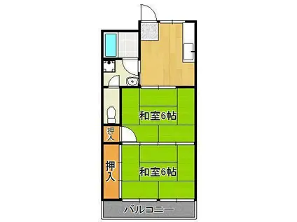HONEY第4ビル(2K/3階)の間取り写真