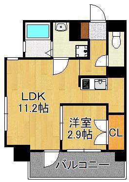 アベニュー黒崎(1LDK/4階)の間取り写真