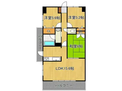 ルネックスⅡ(3LDK/2階)の間取り写真