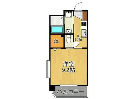 エヴァーグリーンM(1K/5階)の間取り写真