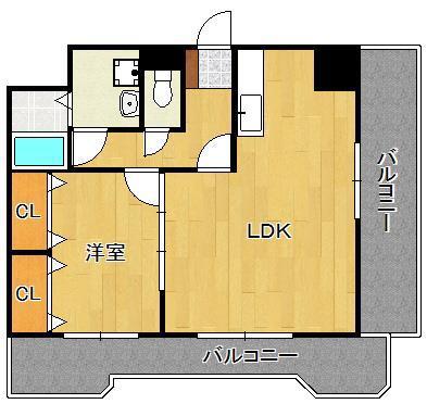 ETRANGE(1LDK/8階)の間取り写真