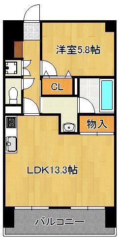 ライオンズマンション青山第3(1LDK/4階)の間取り写真