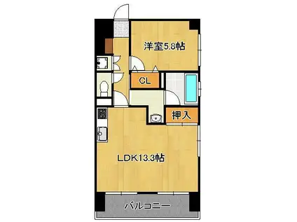 ライオンズマンション青山第3(1LDK/8階)の間取り写真