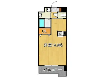 グレイスガーデン岬の山(ワンルーム/2階)の間取り写真